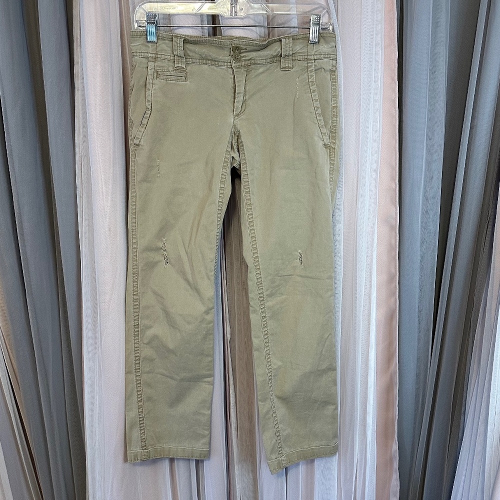 New York and Company Beige Distressed Slacks Size 0
